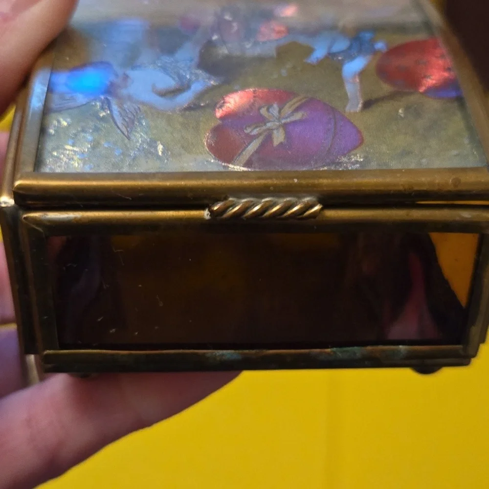 Vintage Decorative Box with Cherub Design